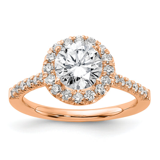 14k Rose Gold 1/2 Ct. Lab Grown Diamond VS/SI+ G+ 1 1/2 Ct. Center Round Engagement Ring