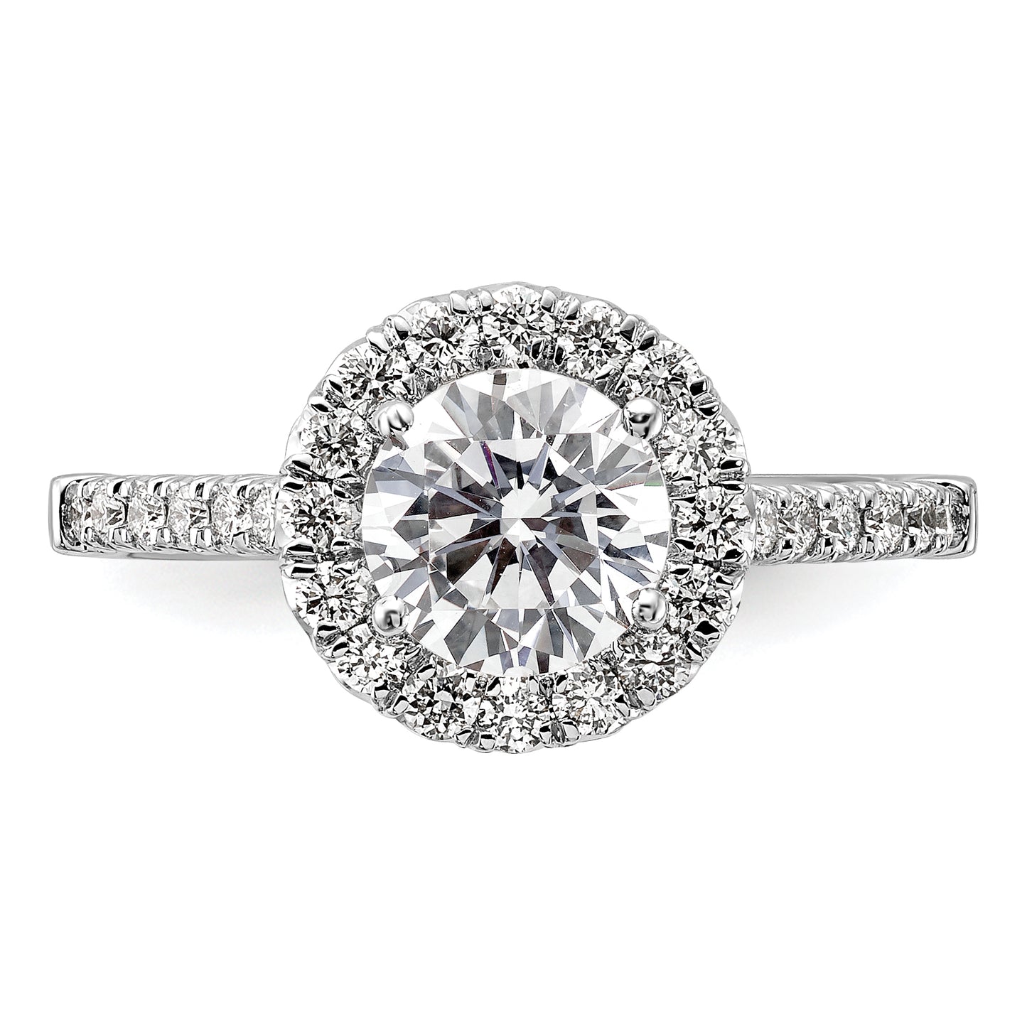 14k White Gold 1/2 Ct. Lab Grown Diamond VS/SI+ G+ 1 1/2 Ct. Center Round Engagement Ring