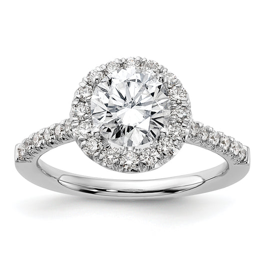 14k White Gold 1/2 Ct. Lab Grown Diamond VS/SI+ G+ 1 1/2 Ct. Center Round Engagement Ring