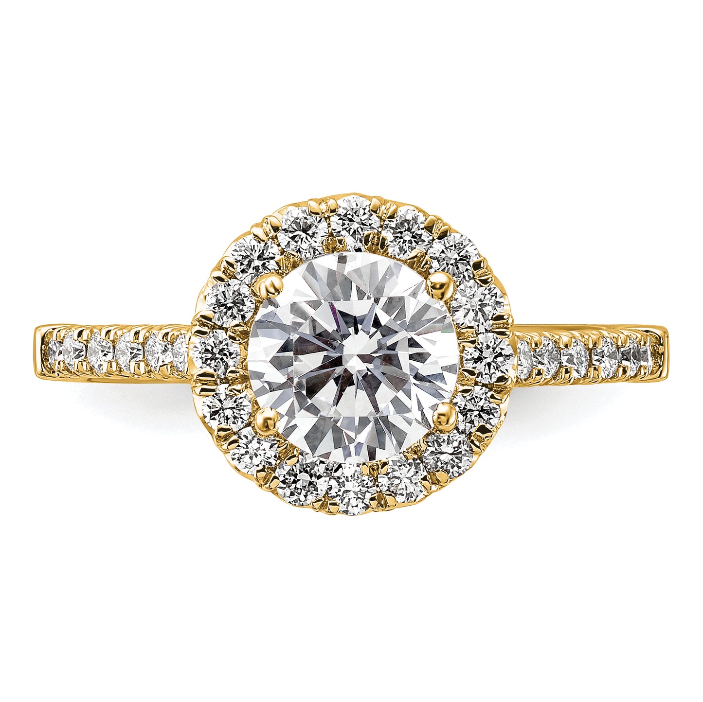 14k Yellow Gold 1/2 Ct. Lab Grown Diamond VS/SI+ G+ 1 1/2 Ct. Center Round Engagement Ring