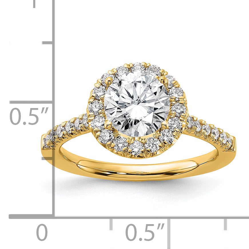 14k Yellow Gold 1/2 Ct. Lab Grown Diamond VS/SI+ G+ 1 1/2 Ct. Center Round Engagement Ring