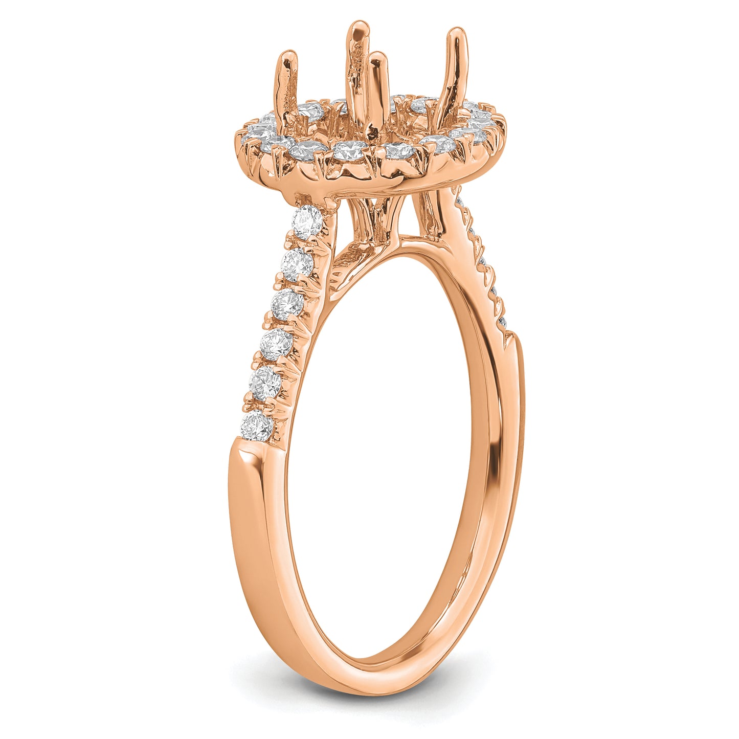 14k Rose Gold 1/2 Ct. Lab Grown Diamond VS/SI+ G+ 2 Ct. Center Round Engagement Ring