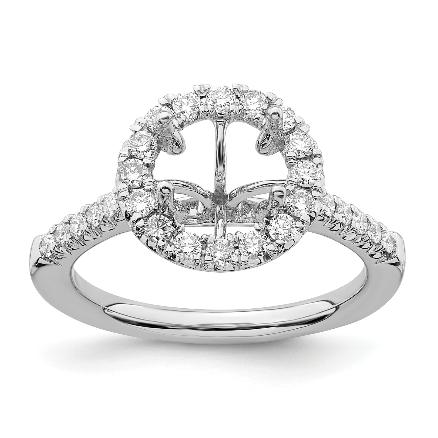 14k White Gold 1/2 Ct. Lab Grown Diamond VS/SI+ G+ 2 Ct. Center Round Engagement Ring