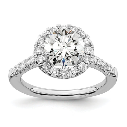 14k White Gold 1/2 Ct. Lab Grown Diamond VS/SI+ G+ 2 Ct. Center Round Engagement Ring