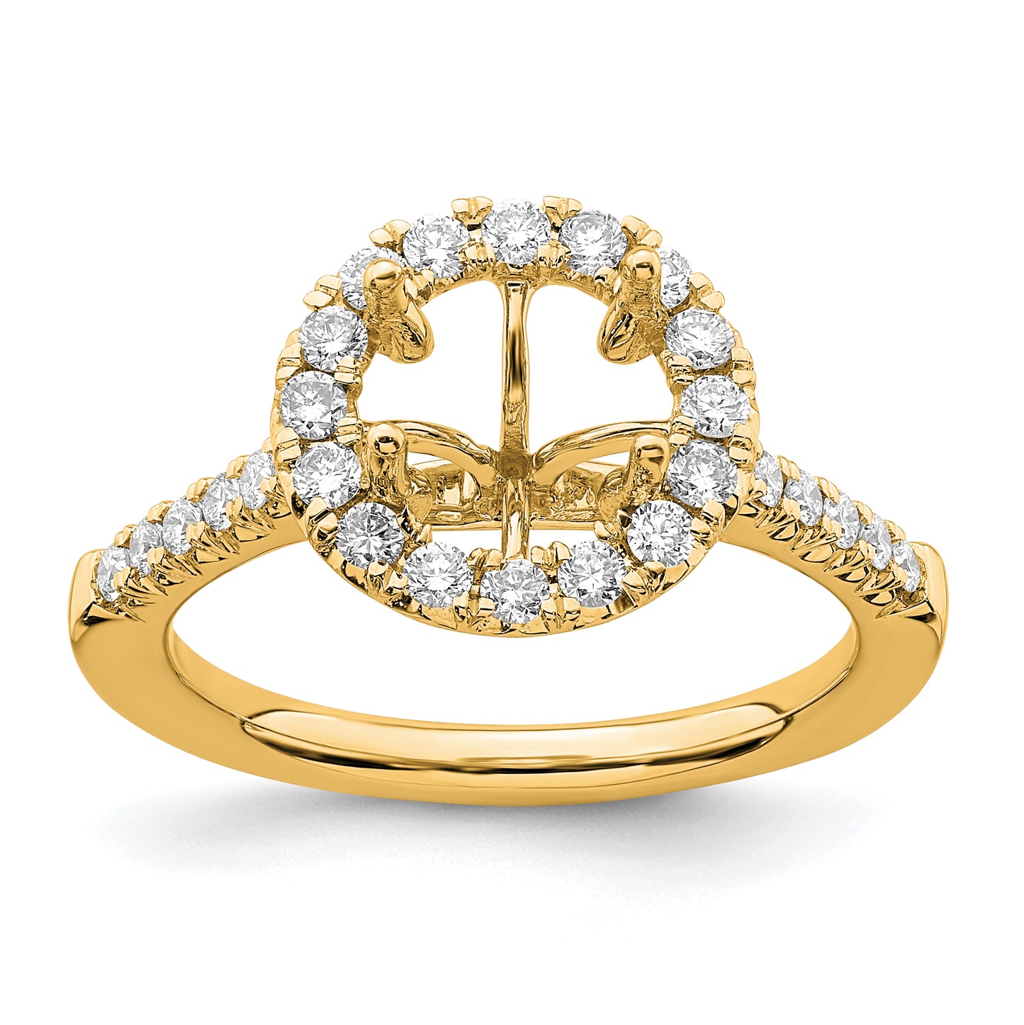 14k Yellow Gold 1/2 Ct. Lab Grown Diamond VS/SI+ G+ 2 Ct. Center Round Engagement Ring