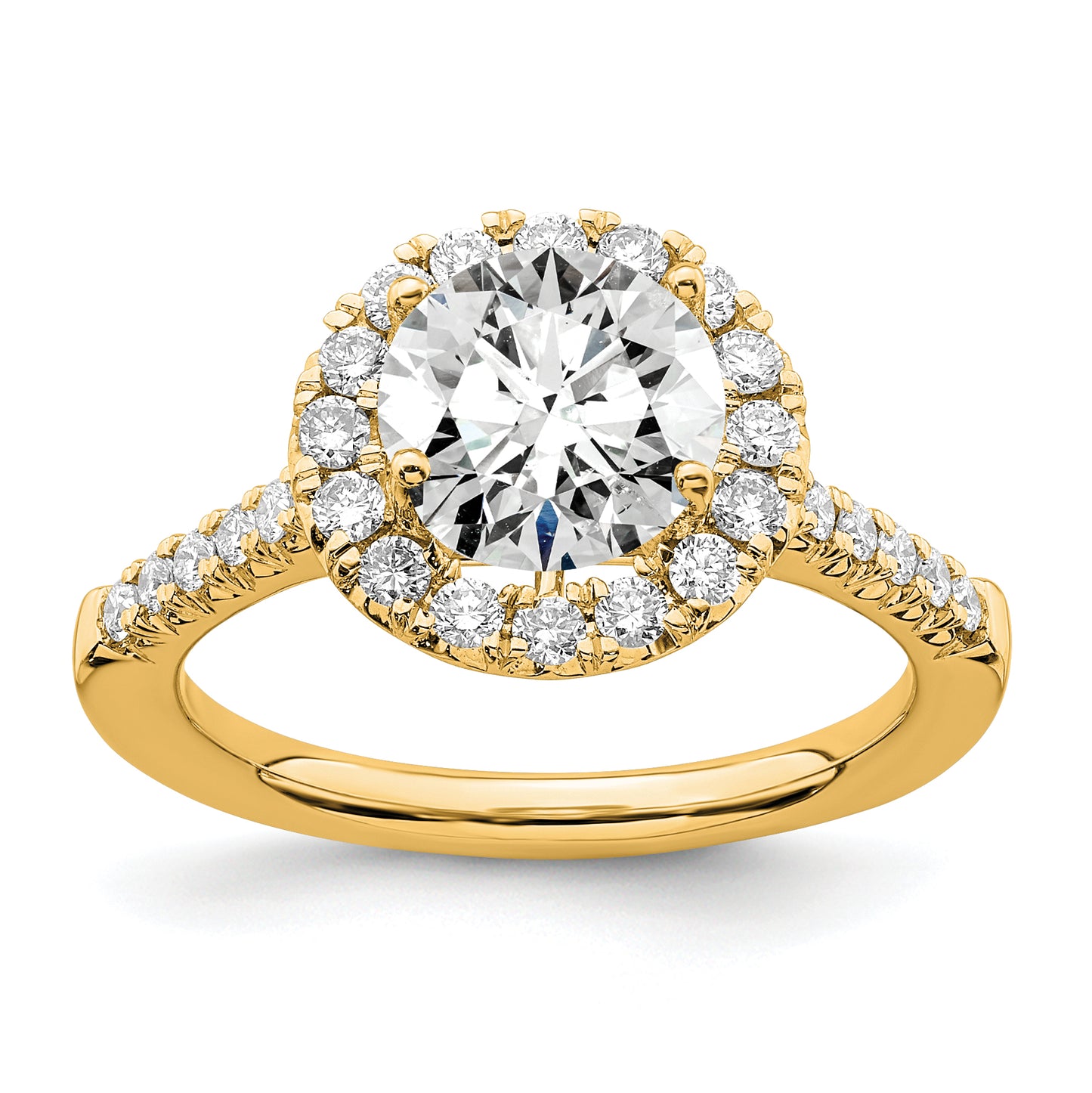 14k Yellow Gold 1/2 Ct. Lab Grown Diamond VS/SI+ G+ 2 Ct. Center Round Engagement Ring