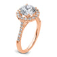 14K Rose Gold Lab Grown Diamond VS/SI FGH Halo Engagement Semi-mount Ring