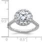 14k White Gold 14kw Lab Grown VS/SI+ G+ Diamond Round Halo Semi-mount Engagement Ring