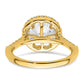 14k Yellow Gold Lab Grown Diamond VS/SI FGH Halo Engagement Semi-mount Ring