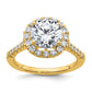 14k Yellow Gold Lab Grown Diamond VS/SI FGH Halo Engagement Semi-mount Ring