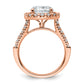 14k Rose Gold White 5/8 Ct. Lab Grown Diamond VS/SI+ G+ 3 Ct. Center Round Engagement Ring