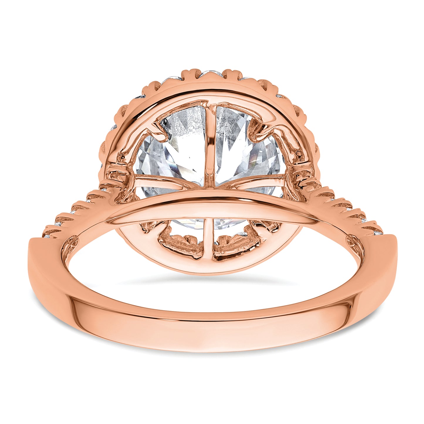 14k Rose Gold White 5/8 Ct. Lab Grown Diamond VS/SI+ G+ 3 Ct. Center Round Engagement Ring