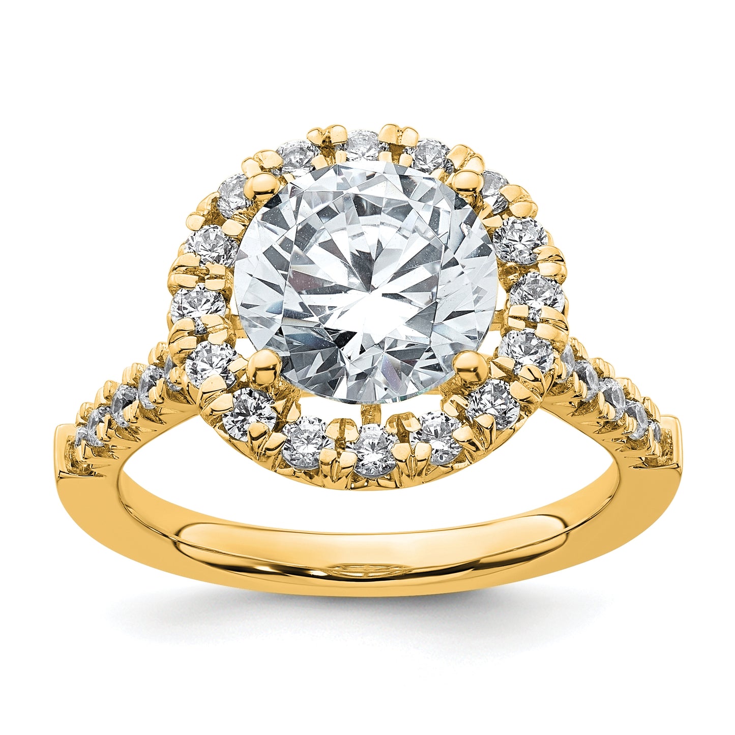 14k Yellow Gold 5/8 Ct. Lab Grown Diamond VS/SI+ G+ 3 Ct. Center Round Engagement Ring