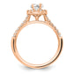 14k Rose Gold 1/3 Ct. Lab Grown Diamond VS/SI+ G+ 1/2 Ct. Center Oval Halo Engagement Ring