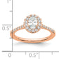 14k Rose Gold 1/3 Ct. Lab Grown Diamond VS/SI+ G+ 1/2 Ct. Center Oval Halo Engagement Ring