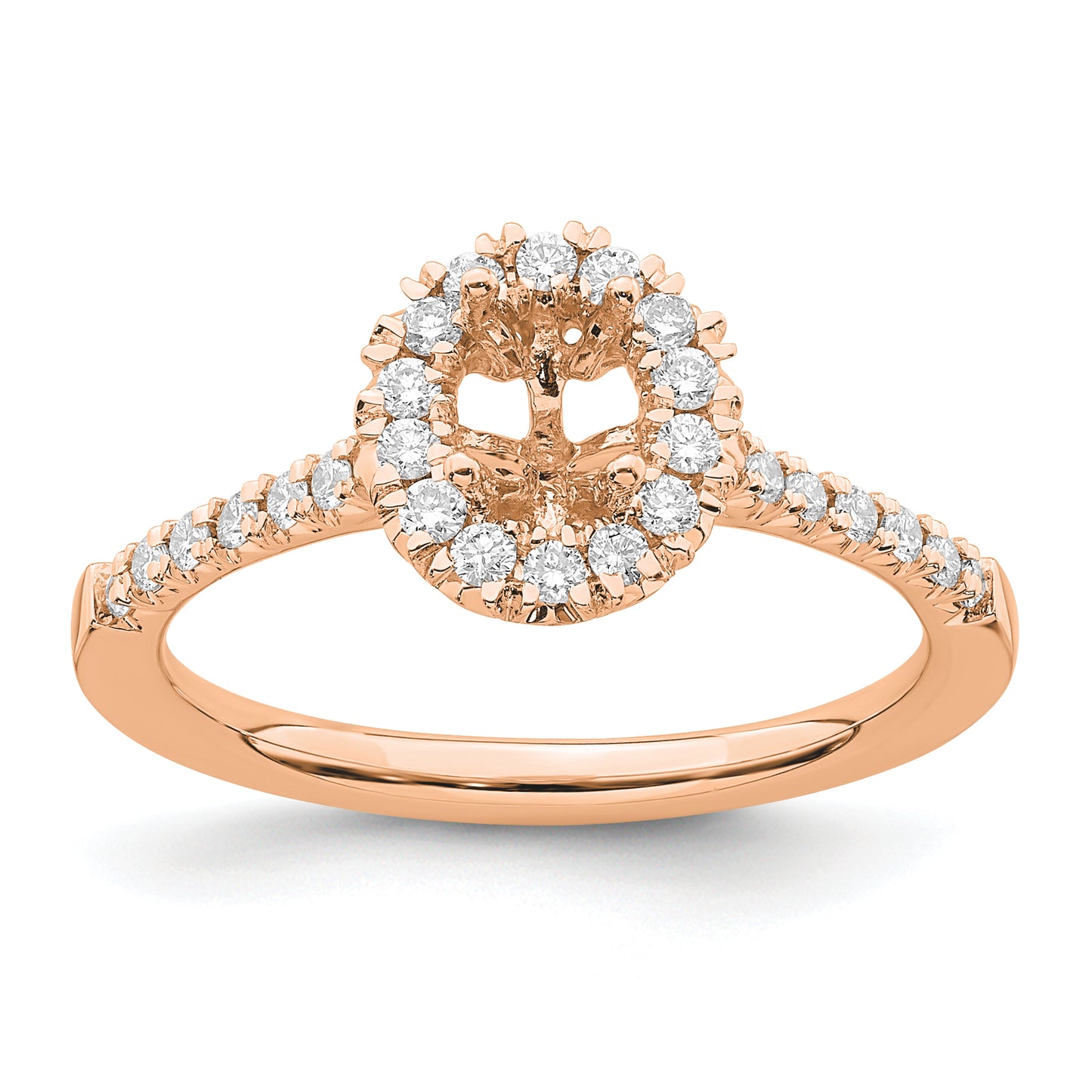 14k Rose Gold 1/3 Ct. Lab Grown Diamond VS/SI+ G+ 1/2 Ct. Center Oval Halo Engagement Ring