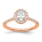 14k Rose Gold 1/3 Ct. Lab Grown Diamond VS/SI+ G+ 1/2 Ct. Center Oval Halo Engagement Ring