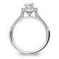 14k White Gold 1/3 Ct. Lab Grown Diamond VS/SI+ G+ 1/2 Ct. Center Oval Semi Mount Halo Engagement Ring