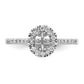 14k White Gold 1/3 Ct. Lab Grown Diamond VS/SI+ G+ 1/2 Ct. Center Oval Semi Mount Halo Engagement Ring