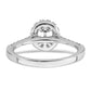 14k White Gold 1/3 Ct. Lab Grown Diamond VS/SI+ G+ 1/2 Ct. Center Oval Semi Mount Halo Engagement Ring