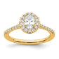 14k Yellow Gold 1/3 Ct. Lab Grown Diamond VS/SI+ G+ 1/2 Ct. Center Oval Halo Engagement Ring