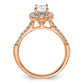 14k Rose Gold 3/8 Ct. Lab Grown Diamond VS/SI+ G+ 1 Ct. Center Oval Semi Mount Halo Engagement Ring