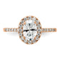 14k Rose Gold 3/8 Ct. Lab Grown Diamond VS/SI+ G+ 1 Ct. Center Oval Semi Mount Halo Engagement Ring