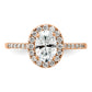 14k Rose Gold 3/8 Ct. Lab Grown Diamond VS/SI+ G+ 1 Ct. Center Oval Halo Engagement Ring