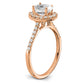 14k Rose Gold 3/8 Ct. Lab Grown Diamond VS/SI+ G+ 1 Ct. Center Oval Semi Mount Halo Engagement Ring