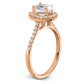 14k Rose Gold 3/8 Ct. Lab Grown Diamond VS/SI+ G+ 1 Ct. Center Oval Halo Engagement Ring