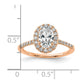 14k Rose Gold 3/8 Ct. Lab Grown Diamond VS/SI+ G+ 1 Ct. Center Oval Semi Mount Halo Engagement Ring