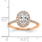 14k Rose Gold 3/8 Ct. Lab Grown Diamond VS/SI+ G+ 1 Ct. Center Oval Halo Engagement Ring