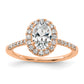 14k Rose Gold 3/8 Ct. Lab Grown Diamond VS/SI+ G+ 1 Ct. Center Oval Halo Engagement Ring