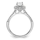 14k White Gold 3/8 Ct. Lab Grown Diamond VS/SI+ G+ 1 Ct. Center Oval Semi Mount Halo Engagement Ring