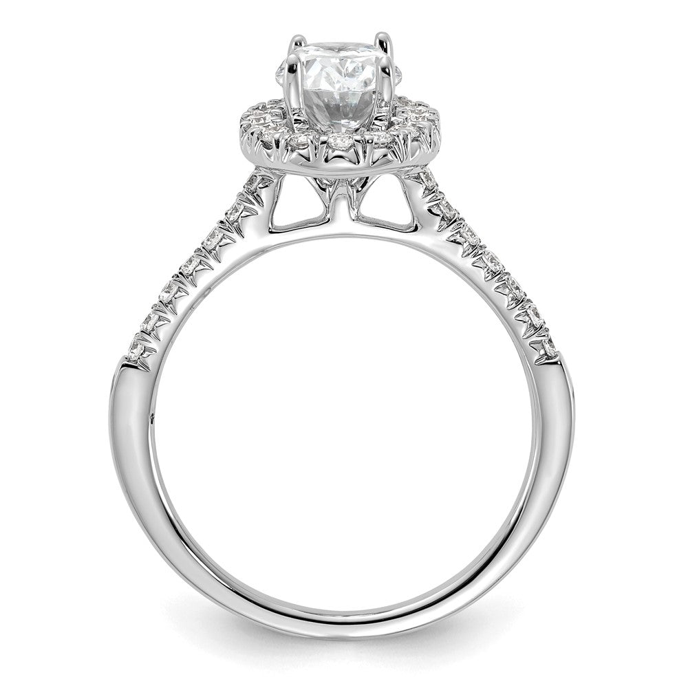 14k White Gold 3/8 Ct. Lab Grown Diamond VS/SI+ G+ 1 Ct. Center Oval Semi Mount Halo Engagement Ring