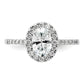 14k White Gold 3/8 Ct. Lab Grown Diamond VS/SI+ G+ 1 Ct. Center Oval Halo Engagement Ring