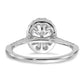 14k White Gold 3/8 Ct. Lab Grown Diamond VS/SI+ G+ 1 Ct. Center Oval Semi Mount Halo Engagement Ring