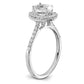 14k White Gold 3/8 Ct. Lab Grown Diamond VS/SI+ G+ 1 Ct. Center Oval Semi Mount Halo Engagement Ring