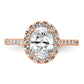 14k Rose Gold 1/2 Ct. Lab Grown Diamond VS/SI+ G+ 1 1/2 Ct. Center Oval Semi Mount Halo Engagement Ring