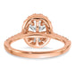 14k Rose Gold 1/2 Ct. Lab Grown Diamond VS/SI+ G+ 1 1/2 Ct. Center Oval Semi Mount Halo Engagement Ring