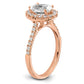 14k Rose Gold 1/2 Ct. Lab Grown Diamond VS/SI+ G+ 1 1/2 Ct. Center Oval Semi Mount Halo Engagement Ring