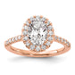 14k Rose Gold 1/2 Ct. Lab Grown Diamond VS/SI+ G+ 1 1/2 Ct. Center Oval Halo Engagement Ring