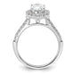 14k White Gold 1/2 Ct. Lab Grown Diamond VS/SI+ G+ 1 1/2 Ct. Center Oval Halo Engagement Ring