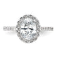 14k White Gold 1/2 Ct. Lab Grown Diamond VS/SI+ G+ 1 1/2 Ct. Center Oval Halo Engagement Ring