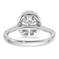 14k White Gold 1/2 Ct. Lab Grown Diamond VS/SI+ G+ 1 1/2 Ct. Center Oval Halo Engagement Ring