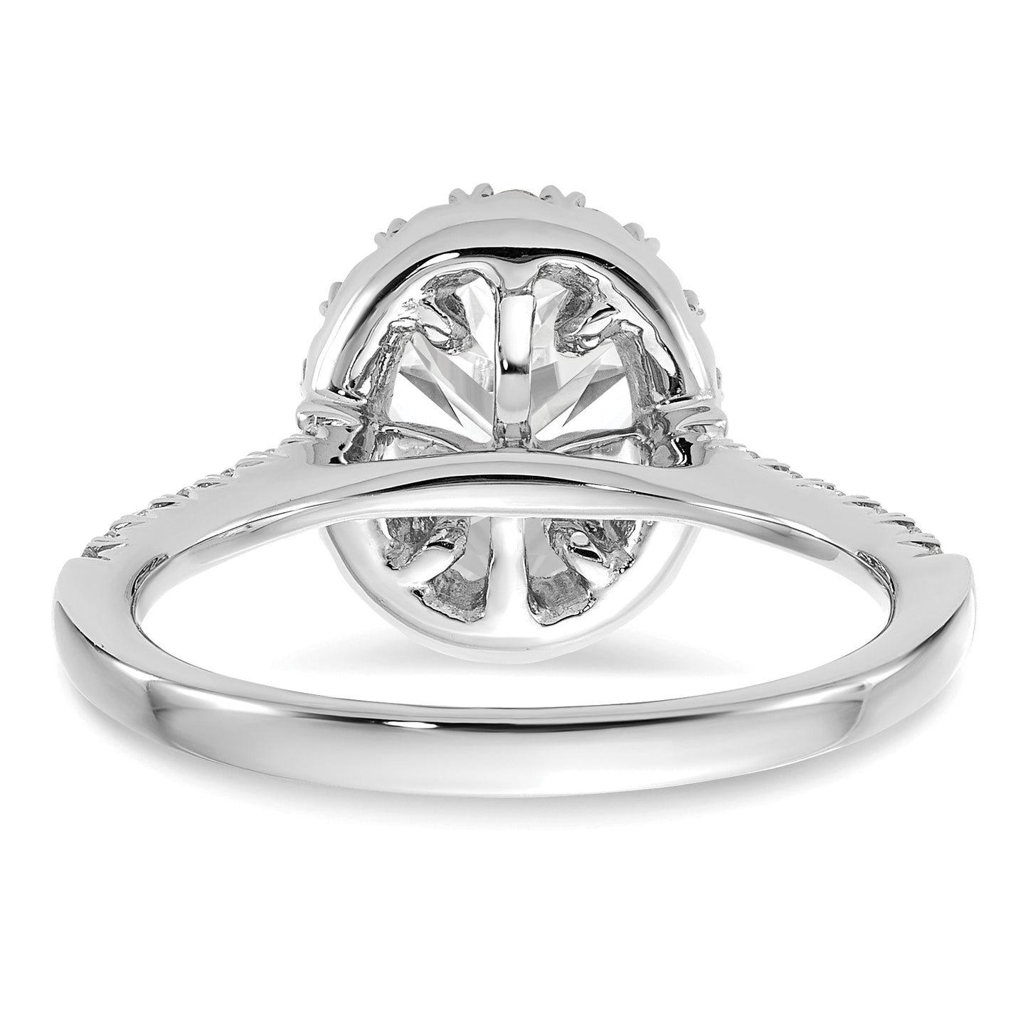 14k White Gold 1/2 Ct. Lab Grown Diamond VS/SI+ G+ 1 1/2 Ct. Center Oval Halo Engagement Ring