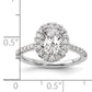 14k White Gold 1/2 Ct. Lab Grown Diamond VS/SI+ G+ 1 1/2 Ct. Center Oval Halo Engagement Ring