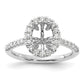 14k White Gold 1/2 Ct. Lab Grown Diamond VS/SI+ G+ 1 1/2 Ct. Center Oval Halo Engagement Ring