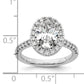 14k White Gold 1/2 Ct. Lab Grown Diamond VS/SI+ G+ 2 Ct. Center Oval Halo Engagement Ring