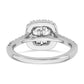 14K White Gold Lab Grown Diamond VS/SI+ G+ Cushion Halo Semi-mount Engagement R